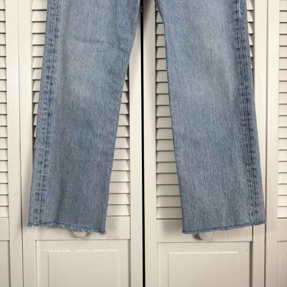 AGOLDE Lana Straight Leg Ankle Raw Hem Blue Jean Distressed Edges Size 25 - Picture 4 of 12